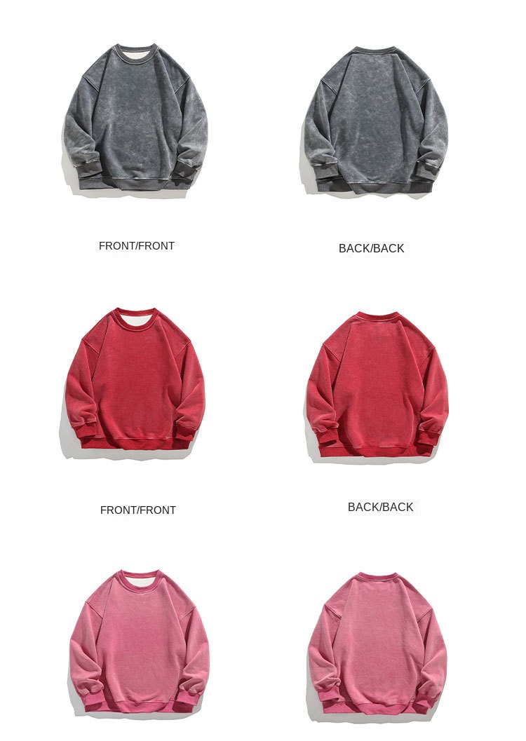 Cross-Border 550G Heavy Fleece Washed Sweatshirt