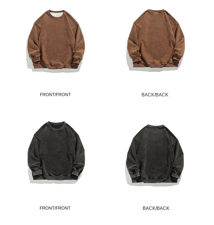 Cross-Border 550G Heavy Fleece Washed Sweatshirt