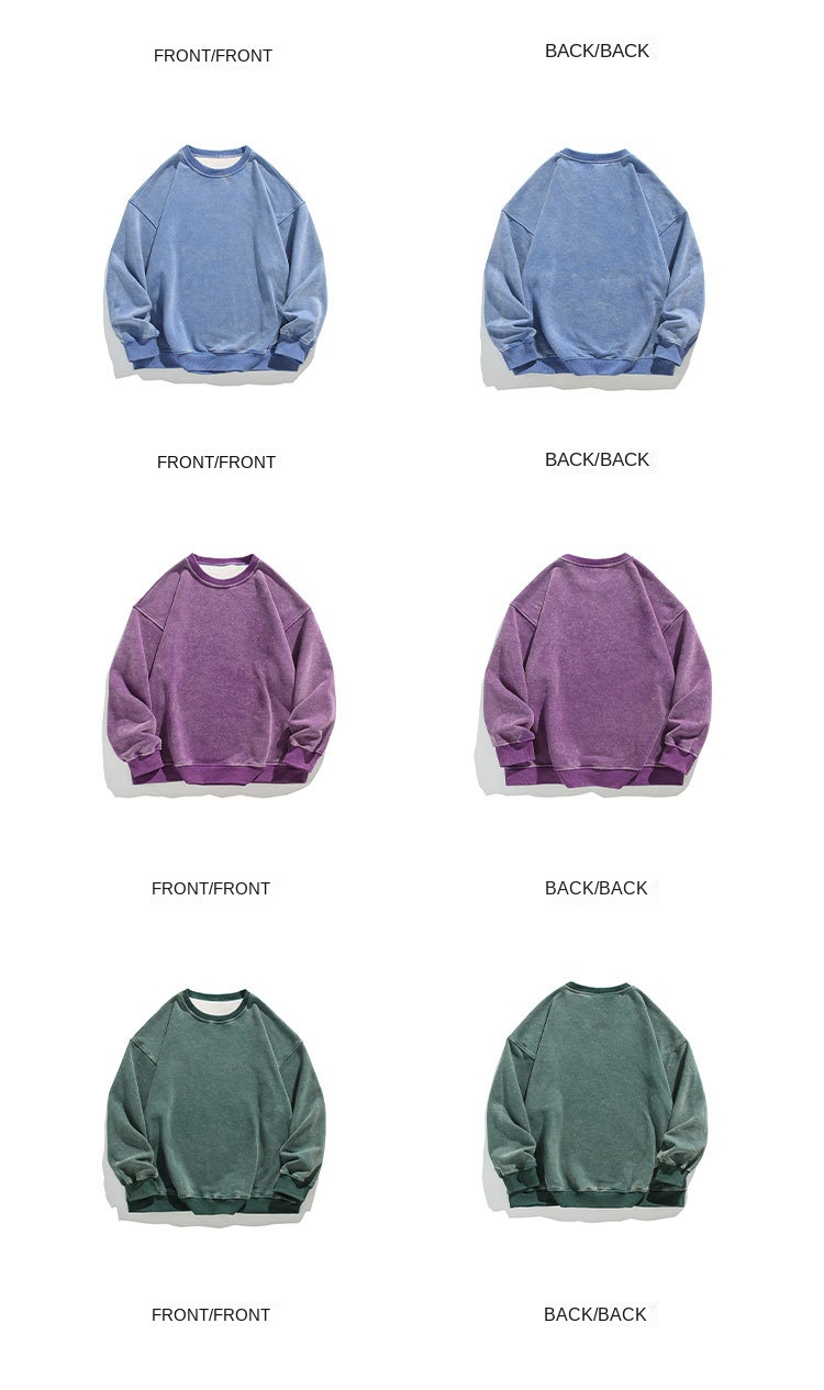 Cross-Border 550G Heavy Fleece Washed Sweatshirt