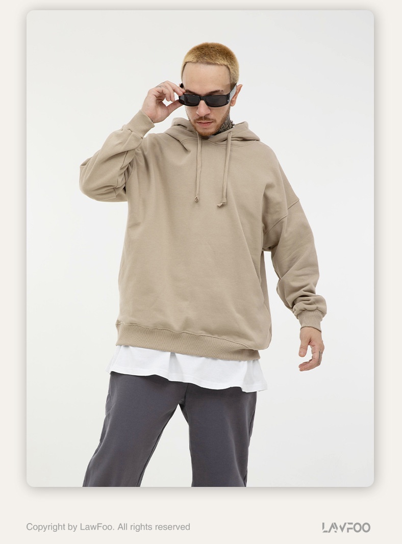 Wholesale Euro Size 380G Cotton Fleece Hooded Men's Sweatshirt