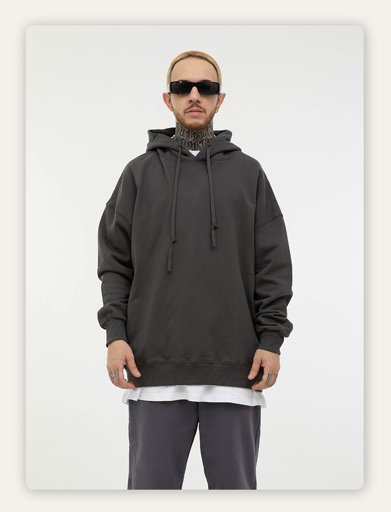 Wholesale Euro Size 380G Cotton Fleece Hooded Men's Sweatshirt