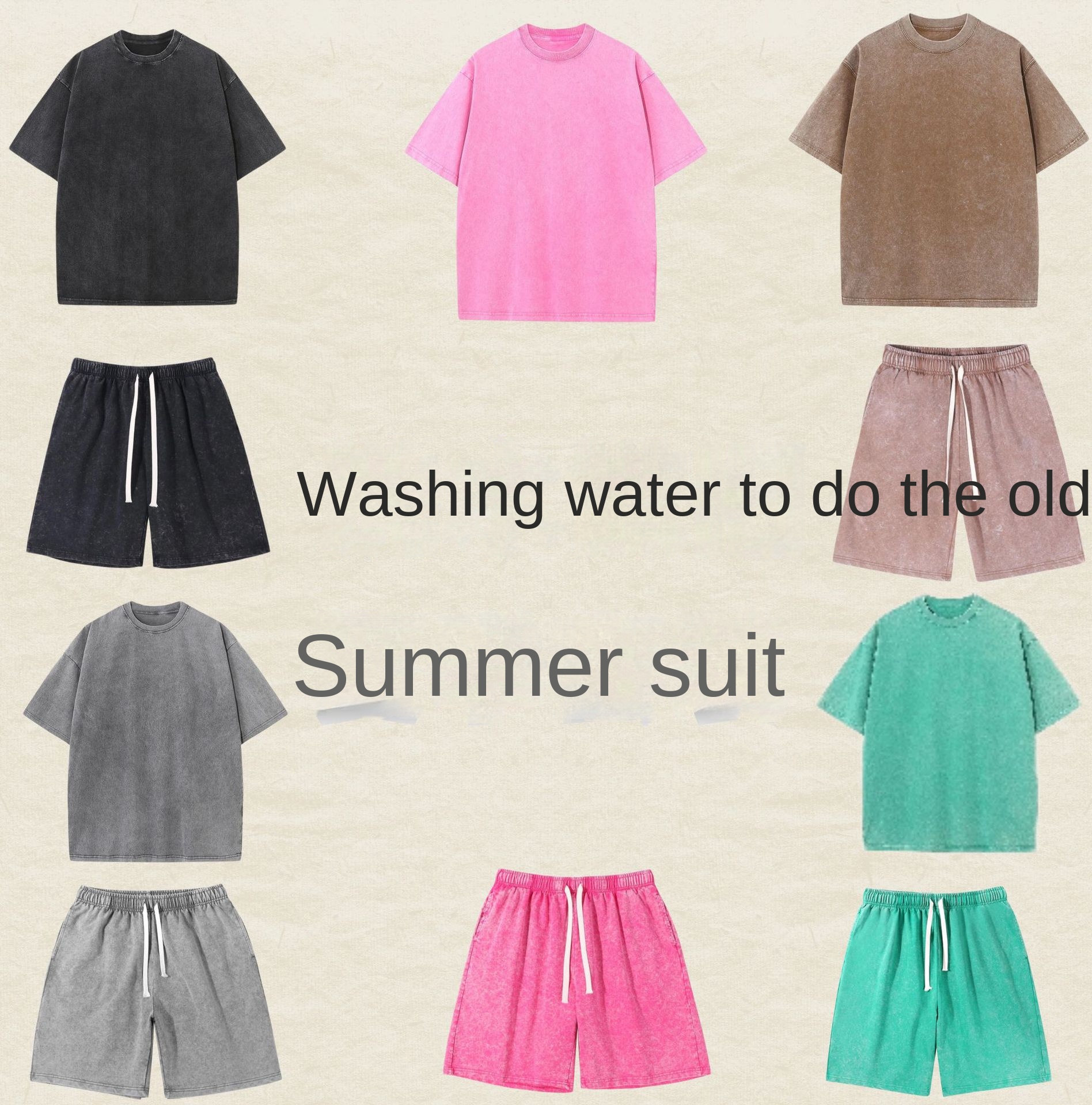 Vintage Washed 300g Cotton Fleece Shorts