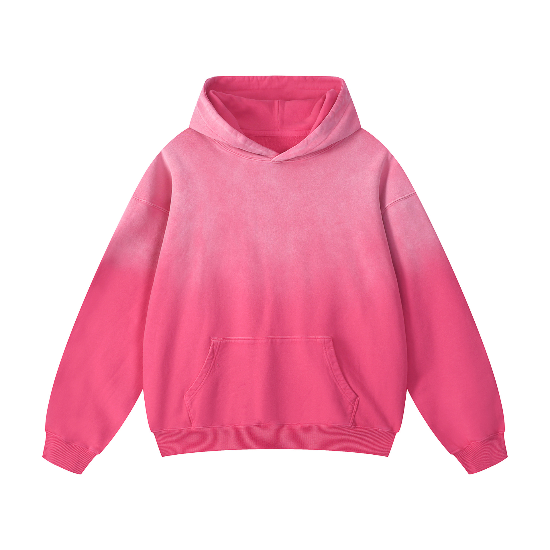 420G American Terry Hoodie with Spray Horse Wash and Gradient Dyeing