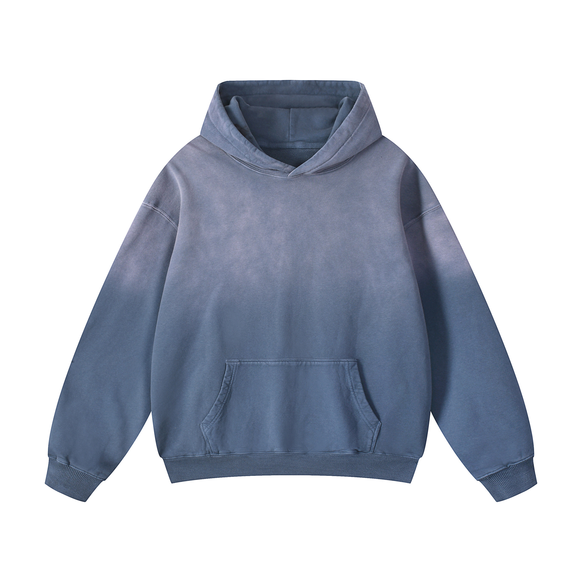 420G American Terry Hoodie with Spray Horse Wash and Gradient Dyeing
