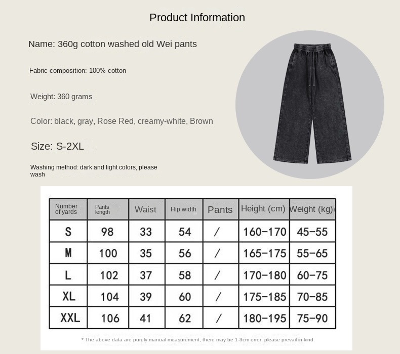 Autumn/Winter Washed Vintage Sweatpants, American Loose Vintage Cuff Elastic Waistband 3D Casual Sweatpants Men's Suit, 380G Heavyweight Carbonized Brushed Fleece Hoodie, Cross-border Large Size American Hoodie Sweatshirt S 98 33 54 / 160-170 45-55 M 100 35 56 / 165-175 55-65 L 102 37 58 / 170-180 60-75 XL 104 39 60 / 175-185 70-85 XXL 106 41 62 / 180-195 75-90 *All data above are hand measured, there may be a 1-3cm error, please refer to the actual product. Comfortable lifestyle, enjoy better quality goods and services. Carbonized Brushed Fleece Hoodie. Comfortable lifestyle, enjoy better quality goods and services.