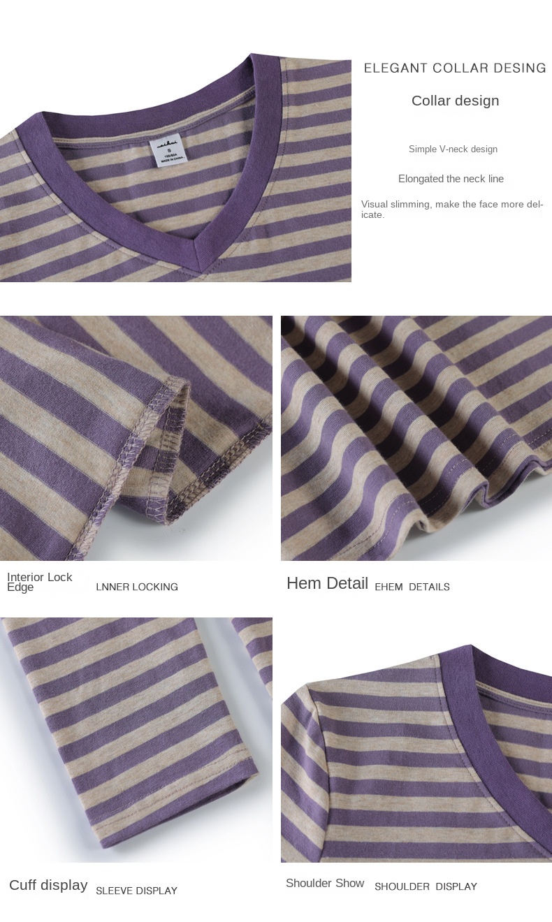 Striped Long Sleeve Women's Top for Autumn and Winter