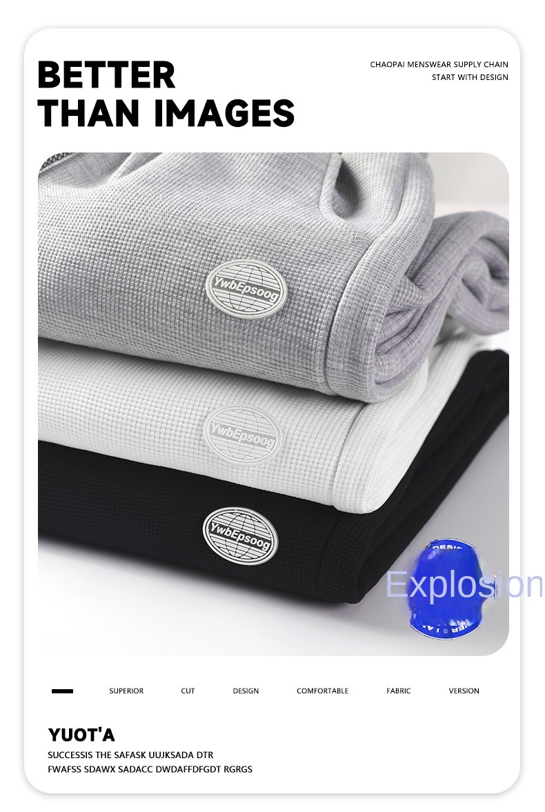 Waffle Pattern Men's Joggers Casual Sports Pants Long Pants for Men Autumn and Winter Japanese Style Fashion Men's Loose Cuffs