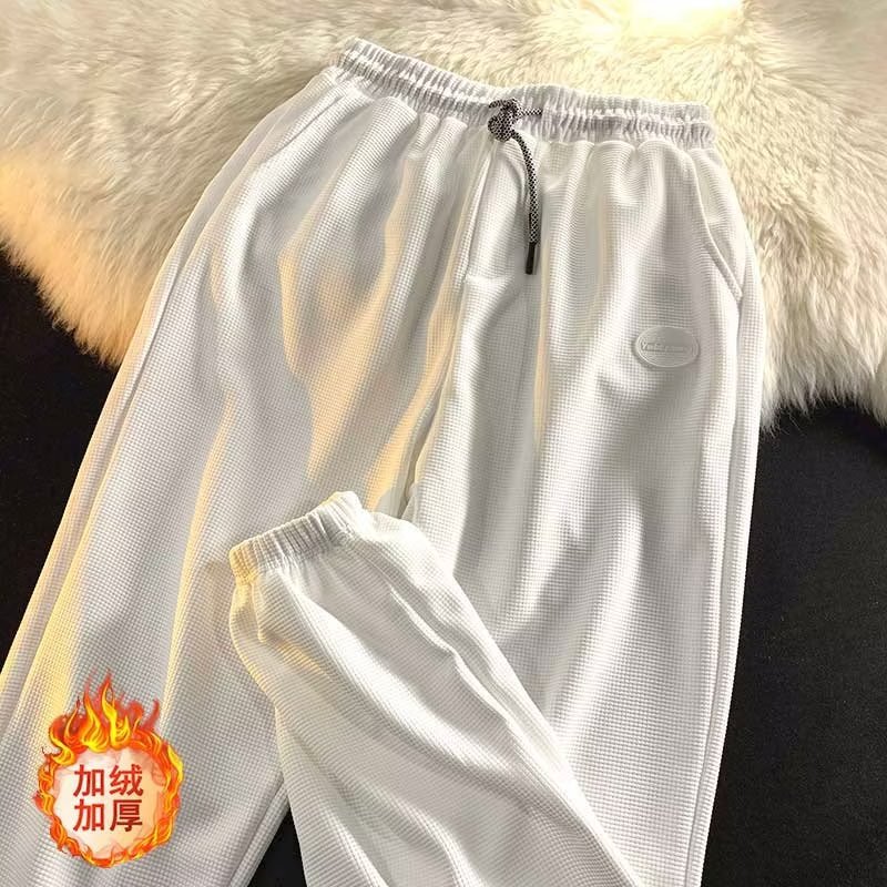 Waffle Pattern Men's Joggers Casual Sports Pants Long Pants for Men Autumn and Winter Japanese Style Fashion Men's Loose Cuffs