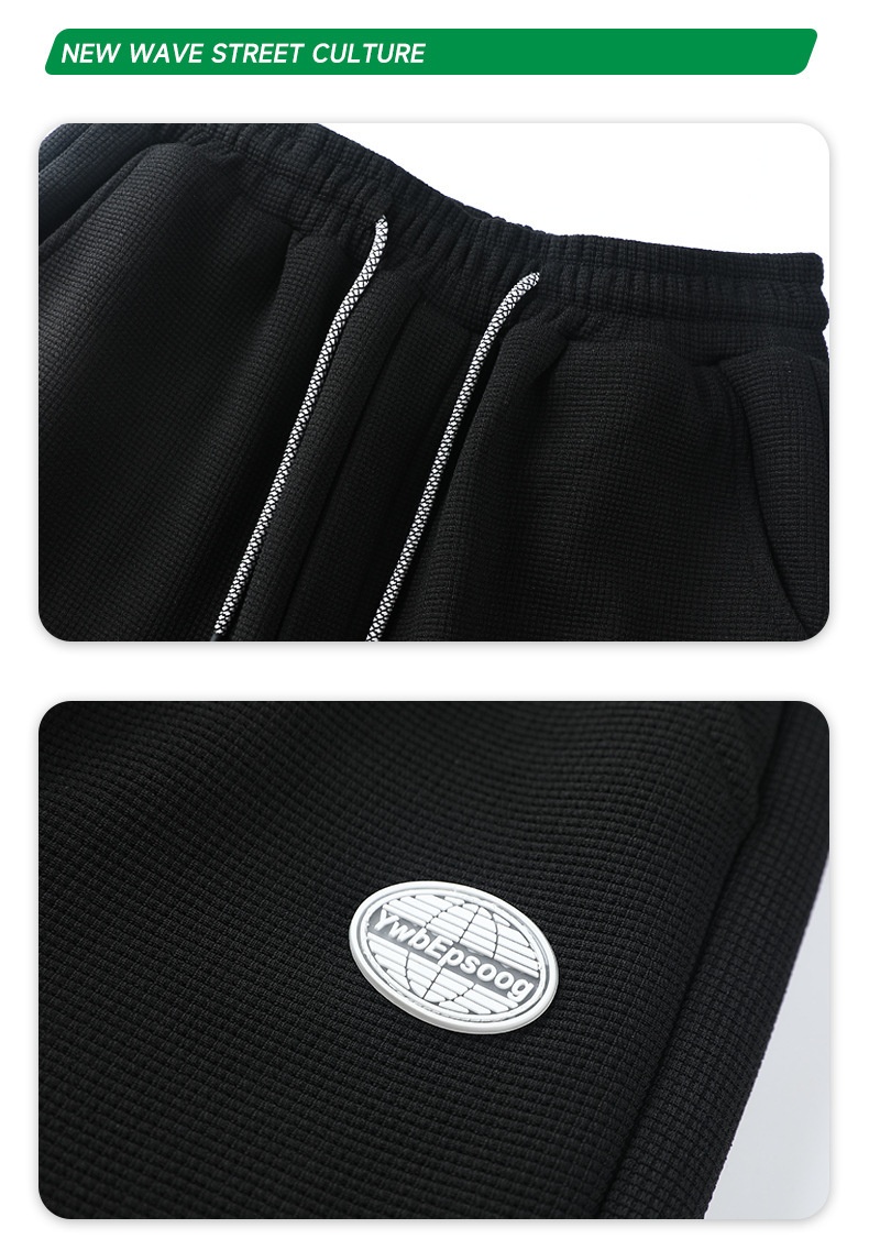Waffle Pattern Men's Joggers Casual Sports Pants Long Pants for Men Autumn and Winter Japanese Style Fashion Men's Loose Cuffs