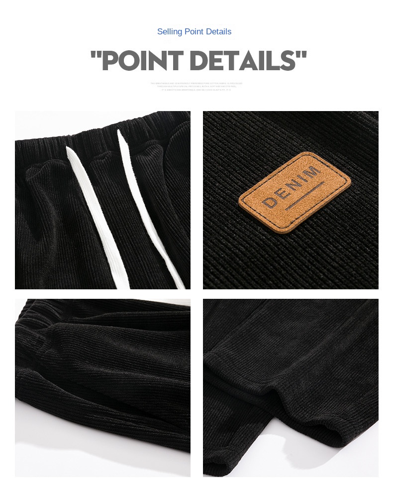 Men's Casual Straight-Leg Relaxed Corduroy Pants