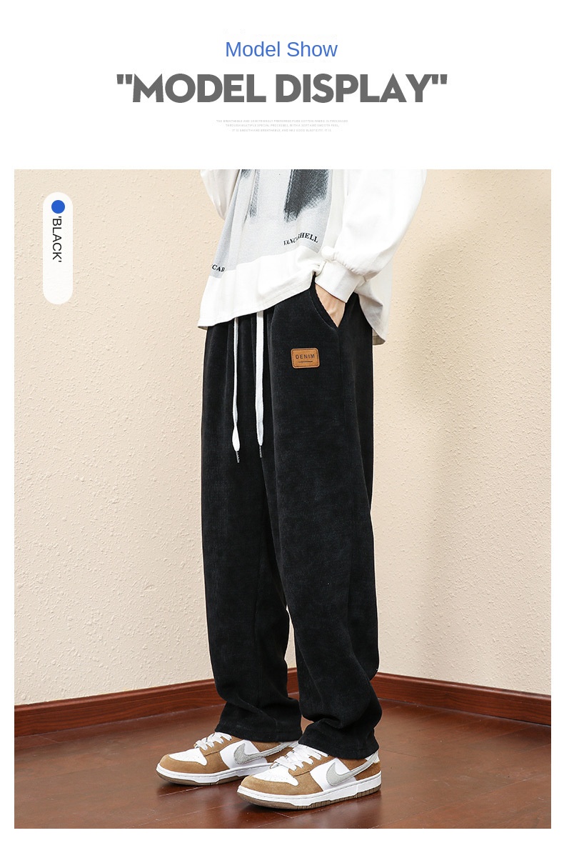 Men's Casual Straight-Leg Relaxed Corduroy Pants