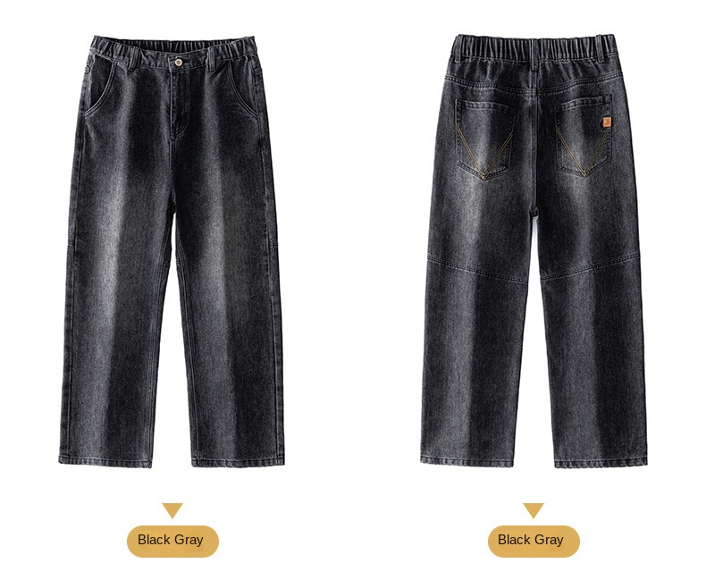 Autumn Winter New Straight Relaxed Jeans Men's American Casual Loose Fashion Trendy Hong Kong Style Jeans