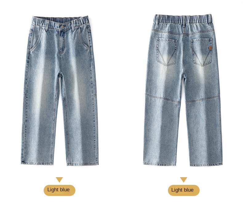 Autumn Winter New Straight Relaxed Jeans Men's American Casual Loose Fashion Trendy Hong Kong Style Jeans