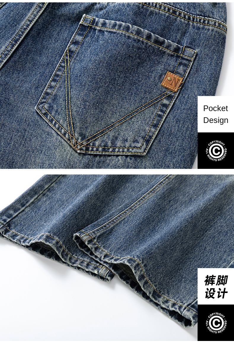 Autumn Winter New Straight Relaxed Jeans Men's American Casual Loose Fashion Trendy Hong Kong Style Jeans