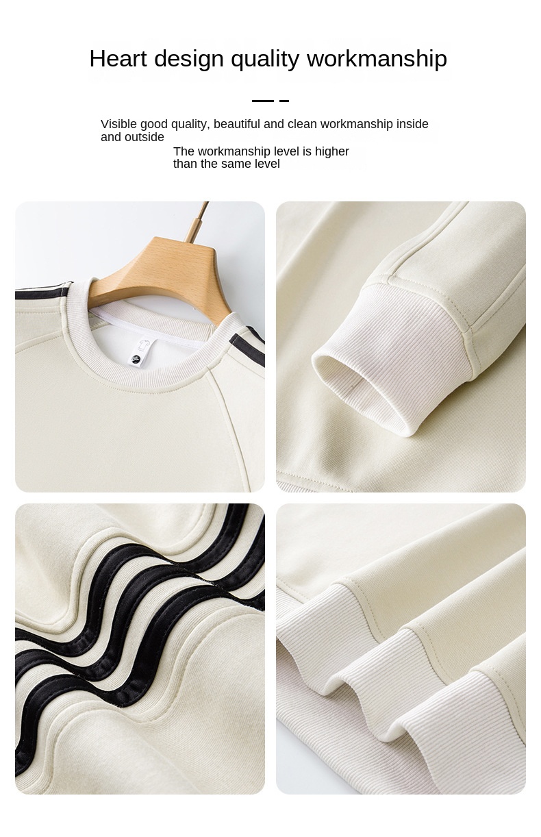 Autumn and Winter New Striped Round Neck Sweatshirt for Men, Loose Comfortable Casual Couple Style