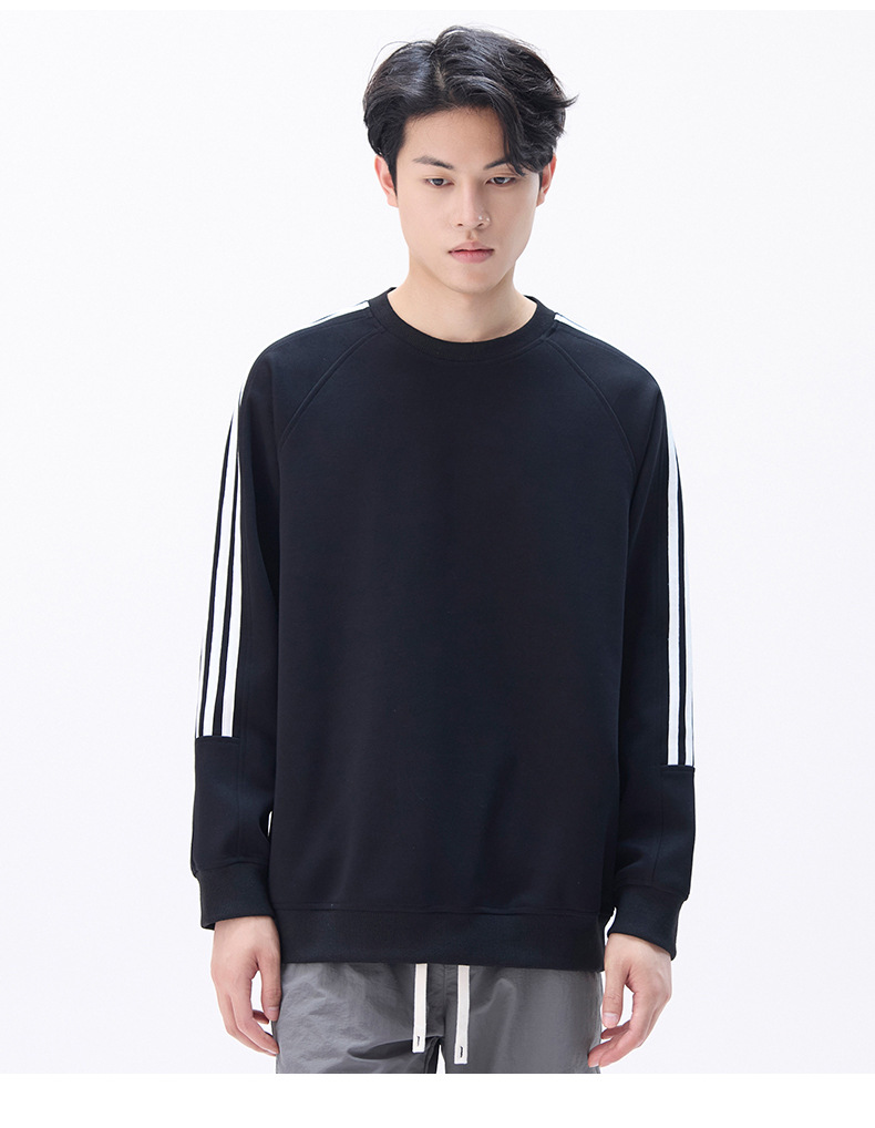Autumn and Winter New Striped Round Neck Sweatshirt for Men, Loose Comfortable Casual Couple Style