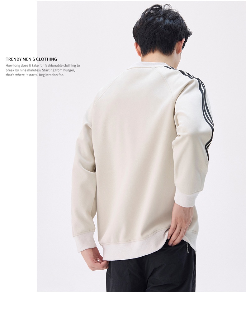 Autumn and Winter New Striped Round Neck Sweatshirt for Men, Loose Comfortable Casual Couple Style