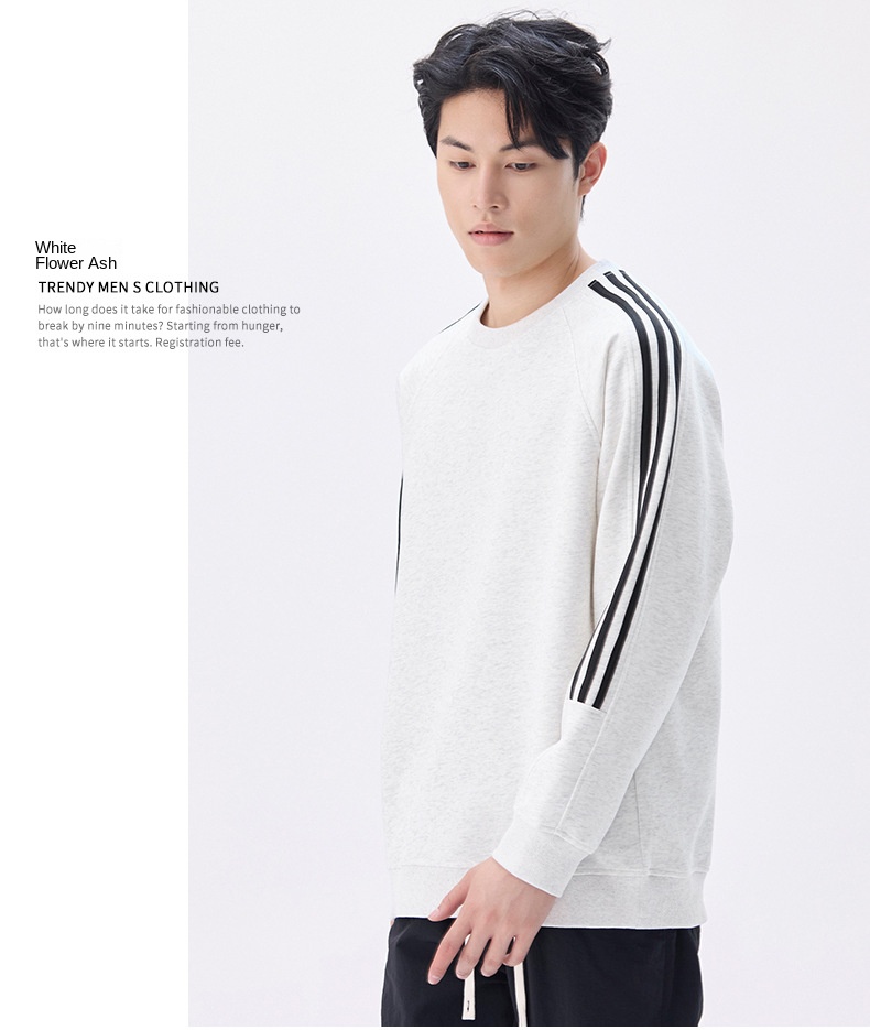 Autumn and Winter New Striped Round Neck Sweatshirt for Men, Loose Comfortable Casual Couple Style
