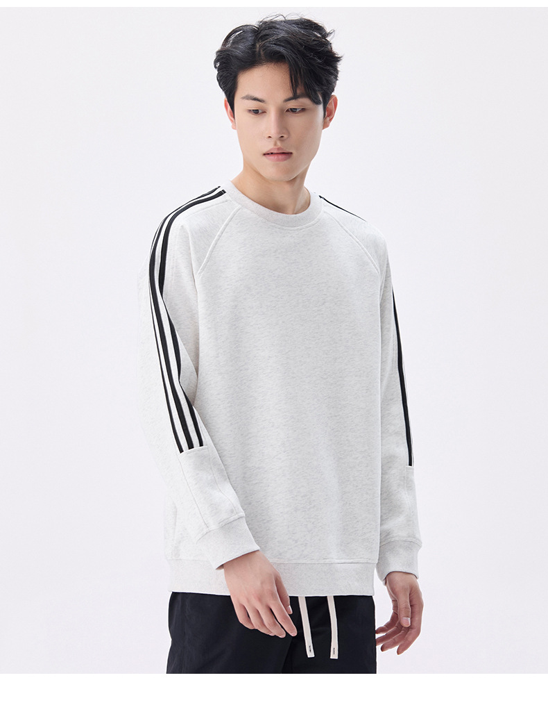 Autumn and Winter New Striped Round Neck Sweatshirt for Men, Loose Comfortable Casual Couple Style