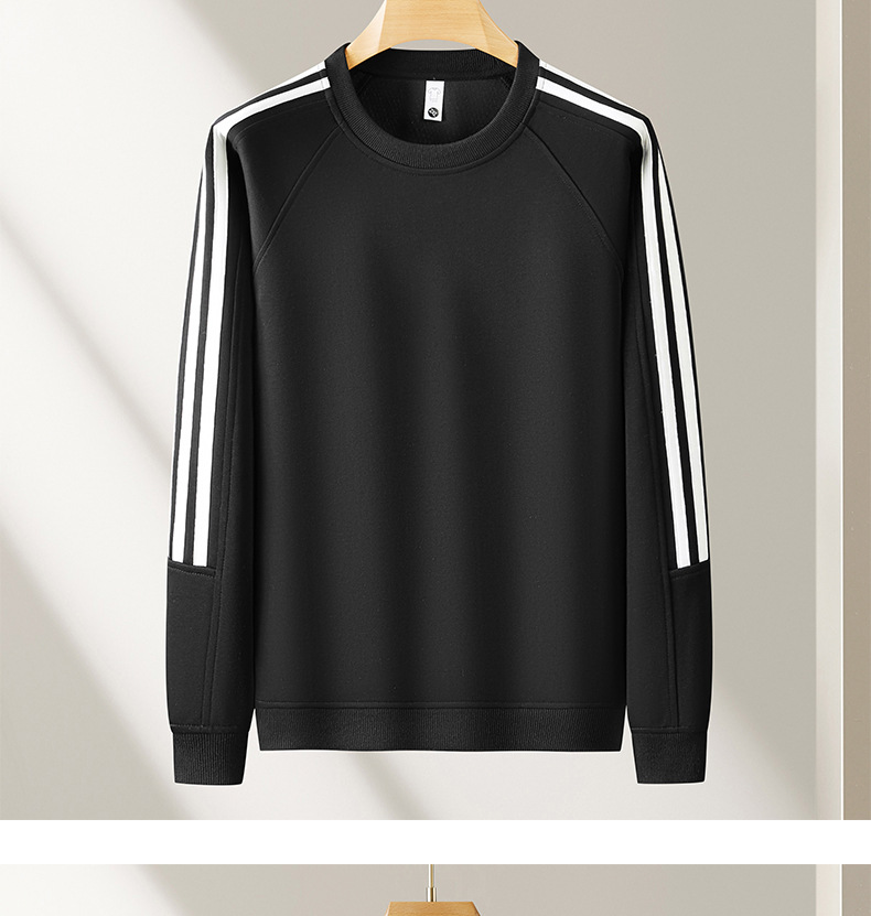 Autumn and Winter New Striped Round Neck Sweatshirt for Men, Loose Comfortable Casual Couple Style