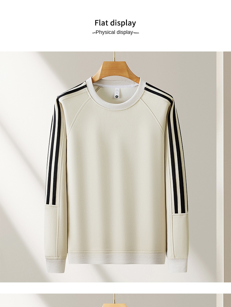 Autumn and Winter New Striped Round Neck Sweatshirt for Men, Loose Comfortable Casual Couple Style