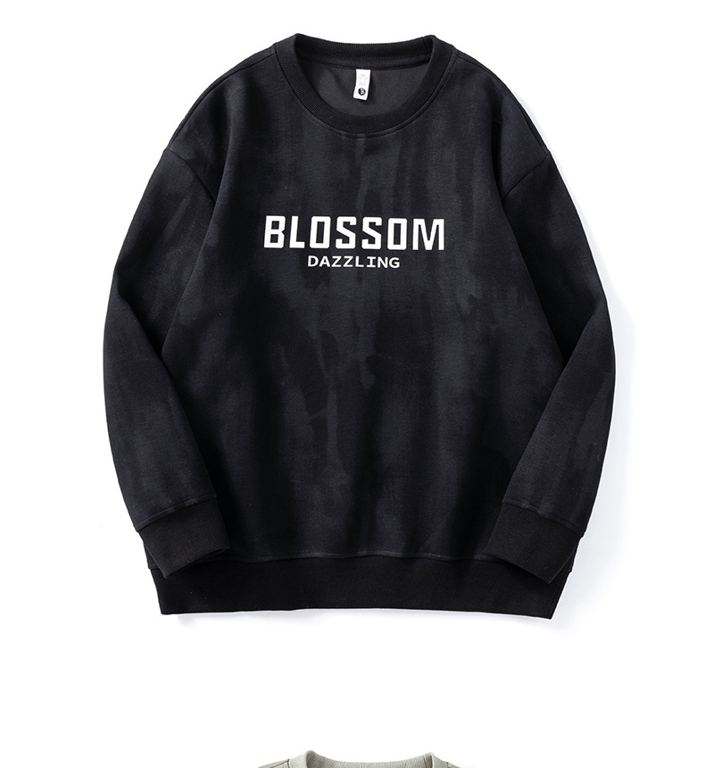 Autumn Winter 2024 New Print Round Neck Sweatshirt Men's Loose Casual Style American Simple Trend Couple