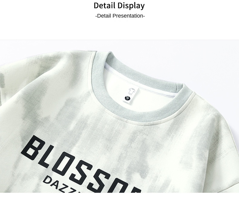 Autumn Winter 2024 New Print Round Neck Sweatshirt Men's Loose Casual Style American Simple Trend Couple