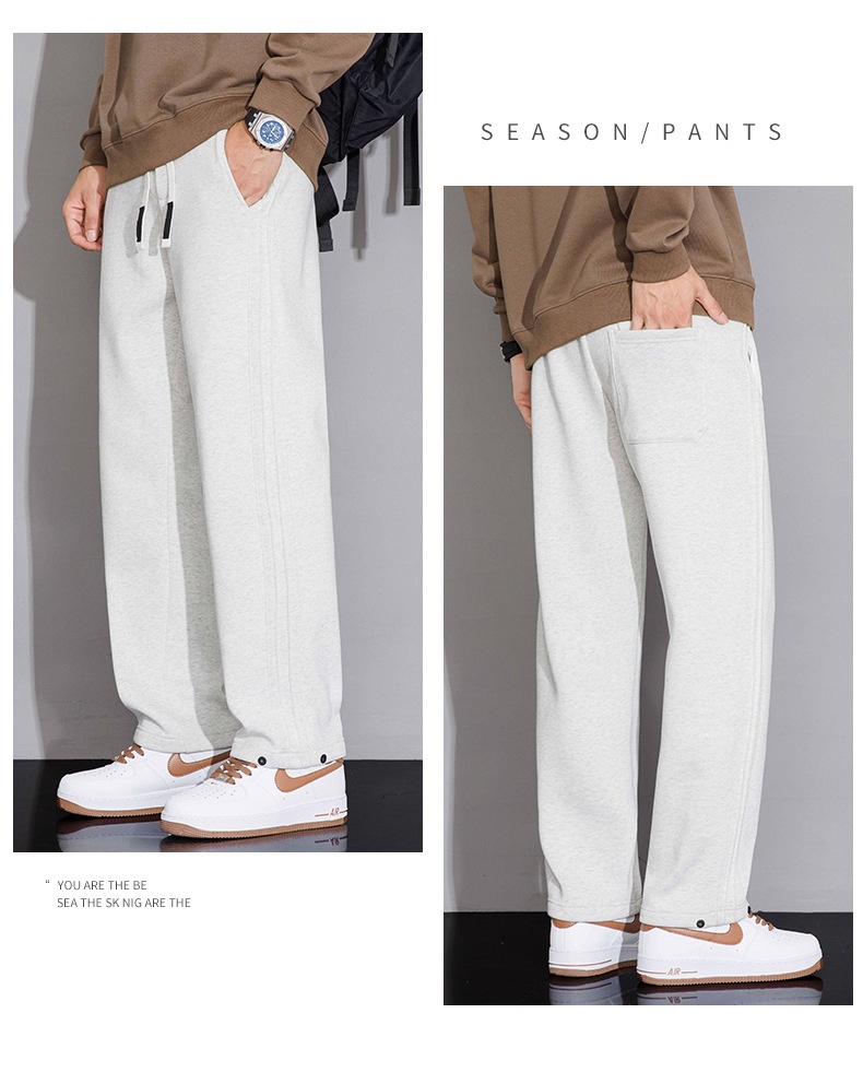 2024 Autumn/Winter New Knitted Pants for Men, Comfortable, Versatile, Loose, Trendy, Slimming, and Tall-Enhancing Style