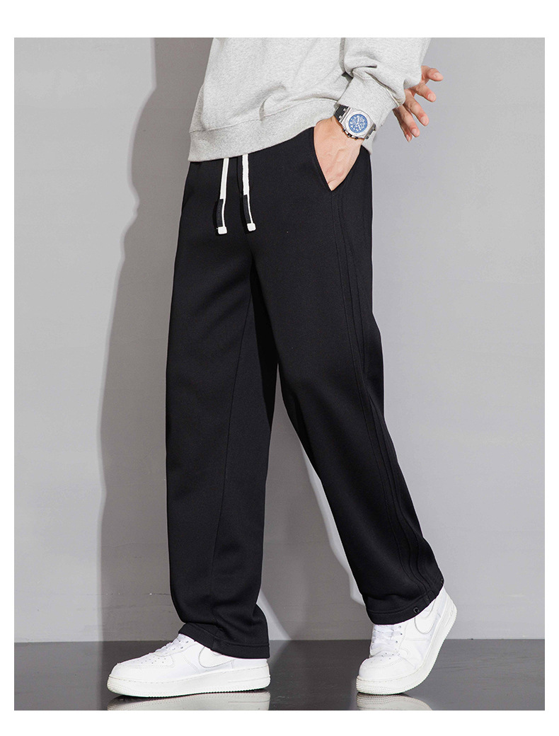 2024 Autumn/Winter New Knitted Pants for Men, Comfortable, Versatile, Loose, Trendy, Slimming, and Tall-Enhancing Style