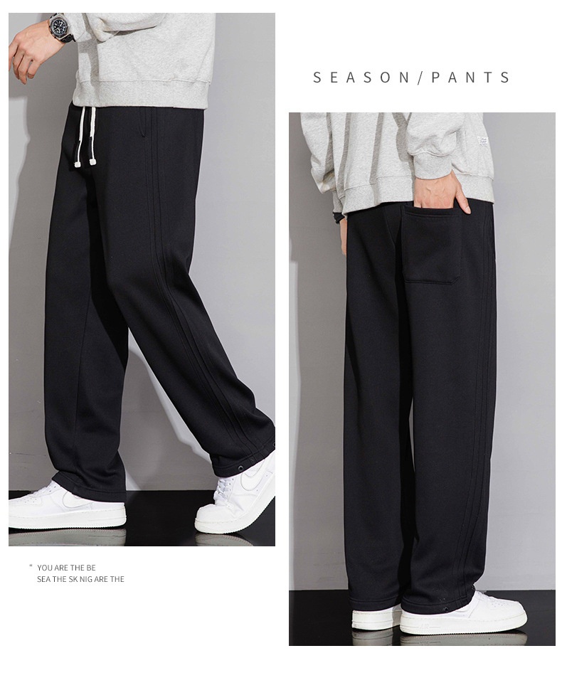 2024 Autumn/Winter New Knitted Pants for Men, Comfortable, Versatile, Loose, Trendy, Slimming, and Tall-Enhancing Style