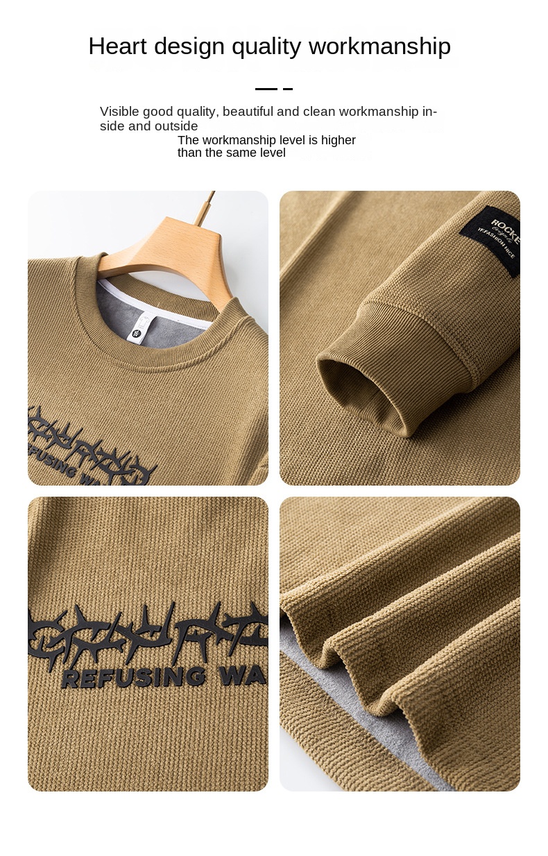 2024 Fall Winter Men's Round Neck Sweatshirt Casual Comfortable