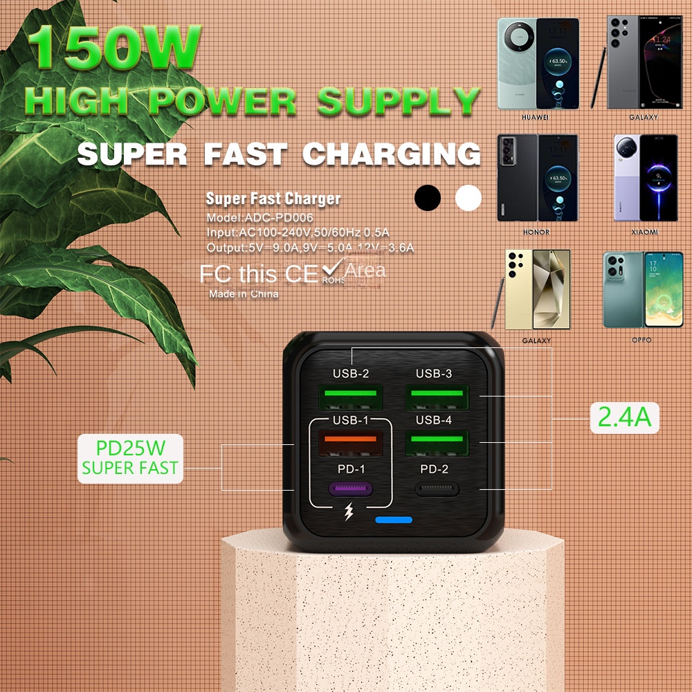 Universal 150W 6-Port Charger