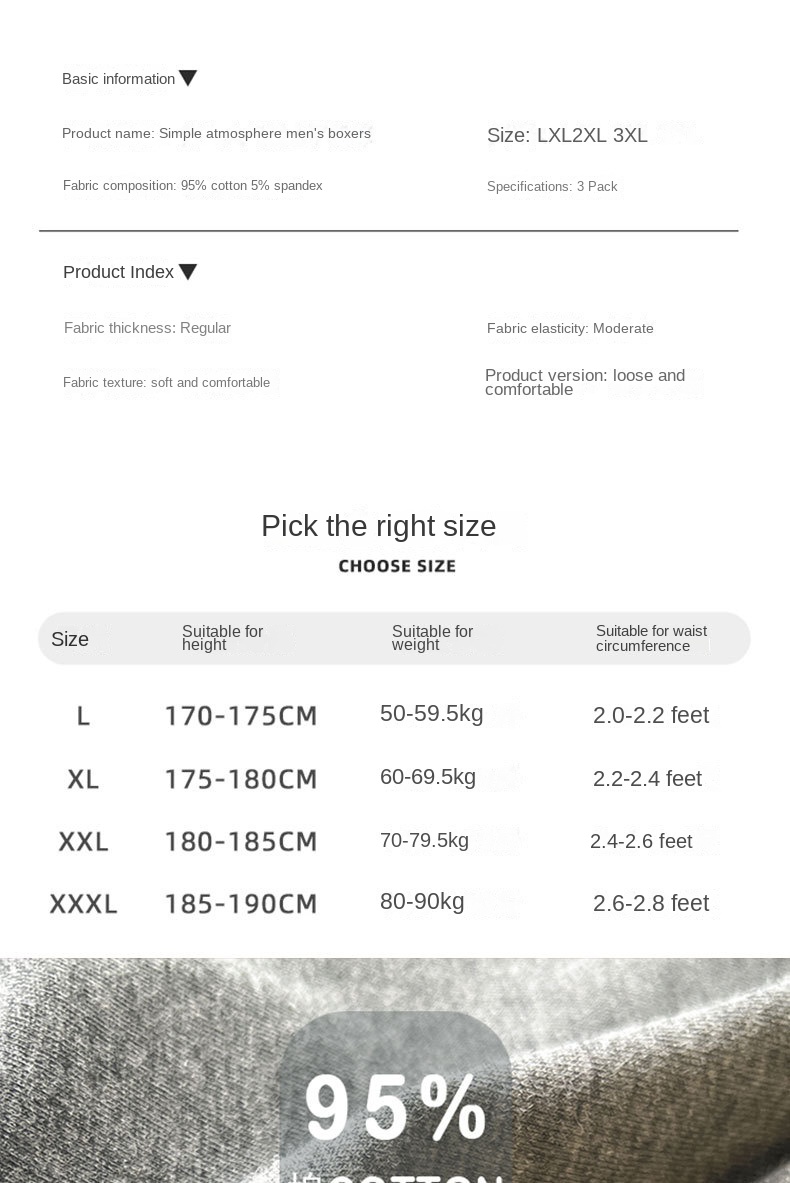 Pure Cotton Comfort Men's Boxers