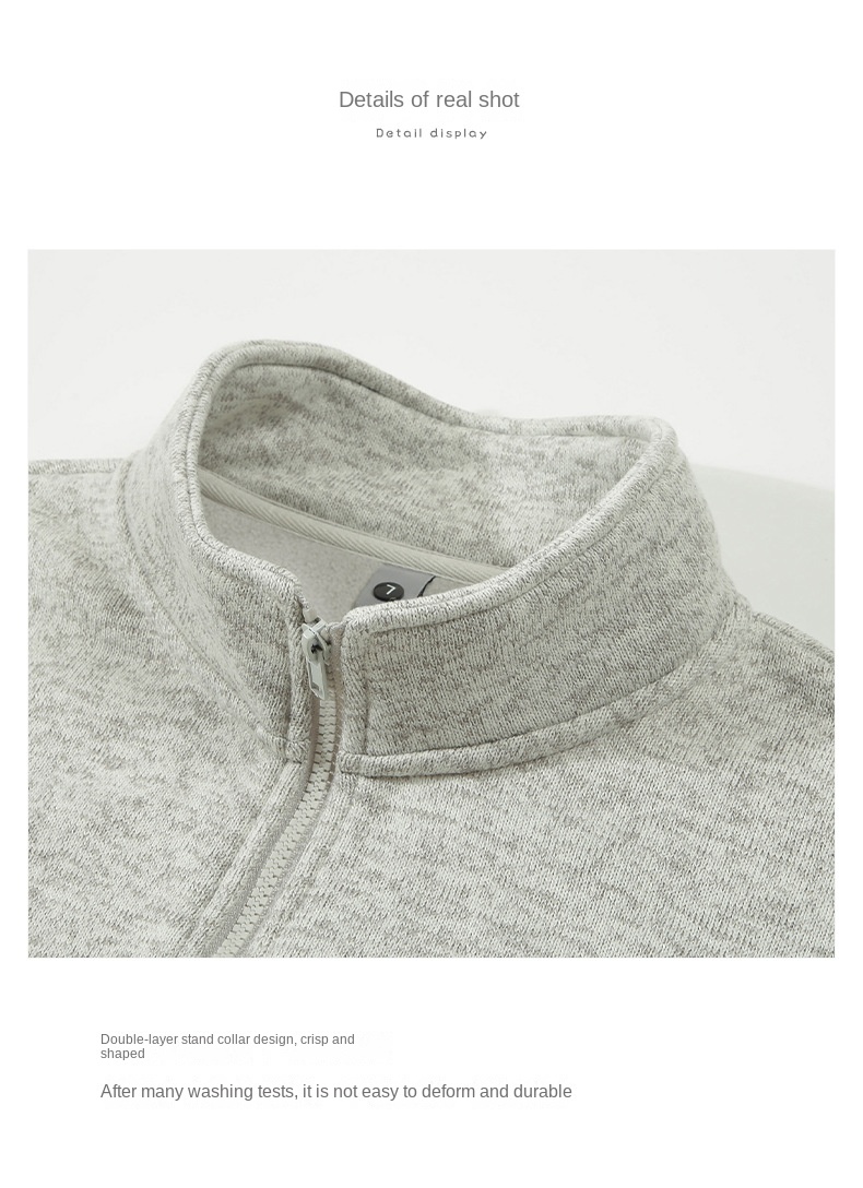 Men's Japanese-style Fleece Half-Zip Collared Sweatshirt with Loose Fit for Autumn and Winter