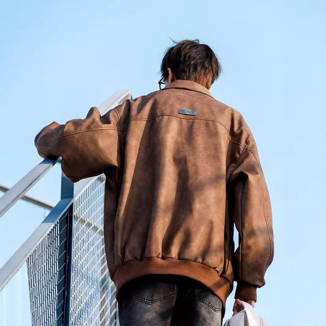 Men's Retro Brown Leather Jacket