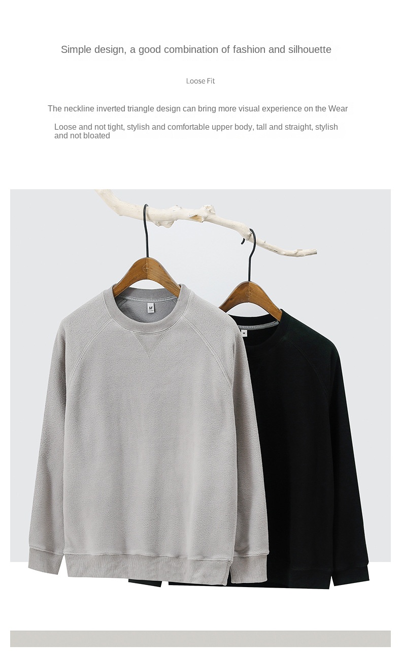 Men's Fleece Sweatshirt with Retro Style and Dropped Shoulders, Plush Sweatshirt, Men's Washed Drape American Style Mountain Climbing Outdoor 2024 Autumn New Paratrooper Pants with Drawstring and Foot Leisure Pants