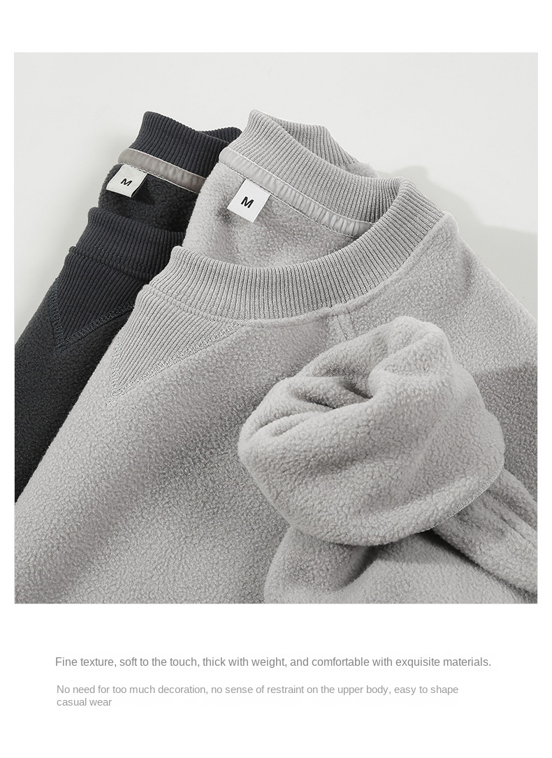 Men's Fleece Sweatshirt with Retro Style and Dropped Shoulders, Plush Sweatshirt, Men's Washed Drape American Style Mountain Climbing Outdoor 2024 Autumn New Paratrooper Pants with Drawstring and Foot Leisure Pants