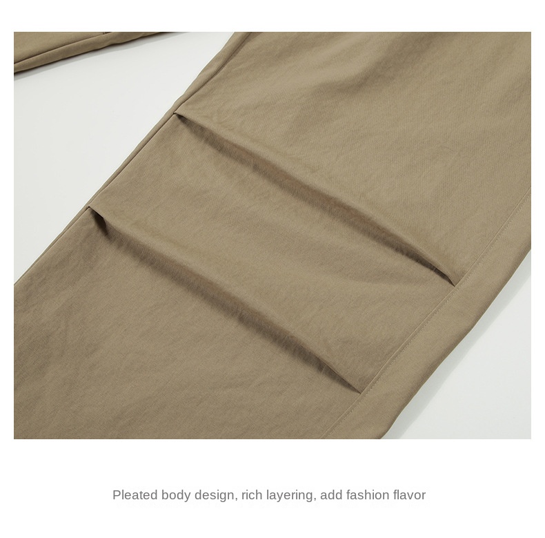 Men's Washed Drape American Outdoor Climbing Pants with Drawstring and Ankle-Tied Casual Pants, Trendy Brand Hong Kong Style 2024 Spring and Autumn Cool Jacket for Men, High Street Japanese Harajuku Style Korean Fashion Loose Jacket