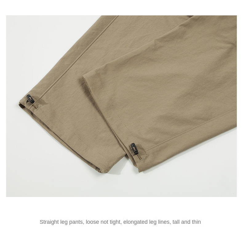 Men's Washed Drape American Outdoor Climbing Pants with Drawstring and Ankle-Tied Casual Pants, Trendy Brand Hong Kong Style 2024 Spring and Autumn Cool Jacket for Men, High Street Japanese Harajuku Style Korean Fashion Loose Jacket