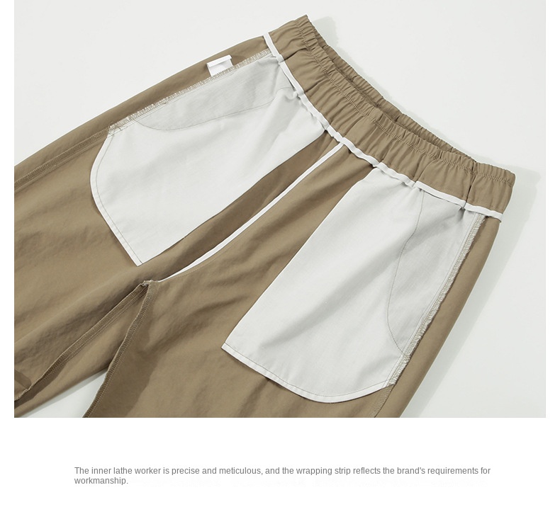 Men's Washed Drape American Outdoor Climbing Pants with Drawstring and Ankle-Tied Casual Pants, Trendy Brand Hong Kong Style 2024 Spring and Autumn Cool Jacket for Men, High Street Japanese Harajuku Style Korean Fashion Loose Jacket