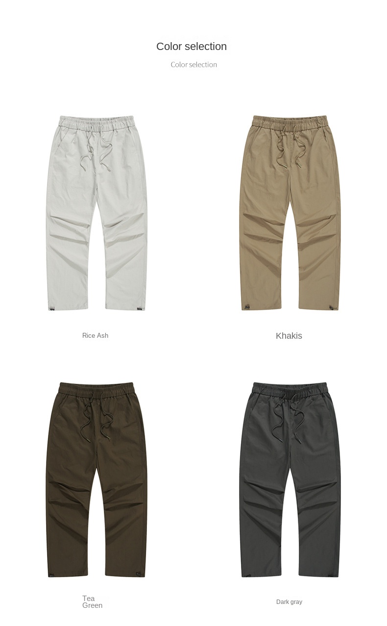 Men's Washed Drape American Outdoor Climbing Pants with Drawstring and Ankle-Tied Casual Pants, Trendy Brand Hong Kong Style 2024 Spring and Autumn Cool Jacket for Men, High Street Japanese Harajuku Style Korean Fashion Loose Jacket