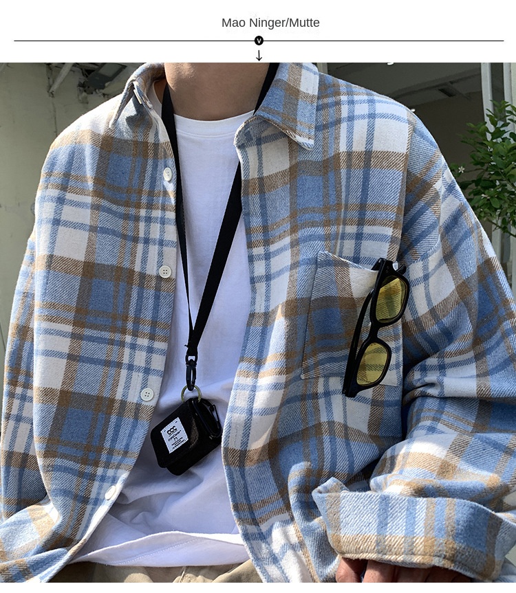Elegant Woolen Plaid Shirt for Men