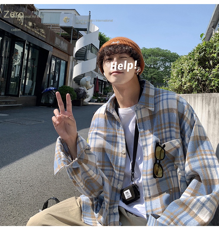 Elegant Woolen Plaid Shirt for Men