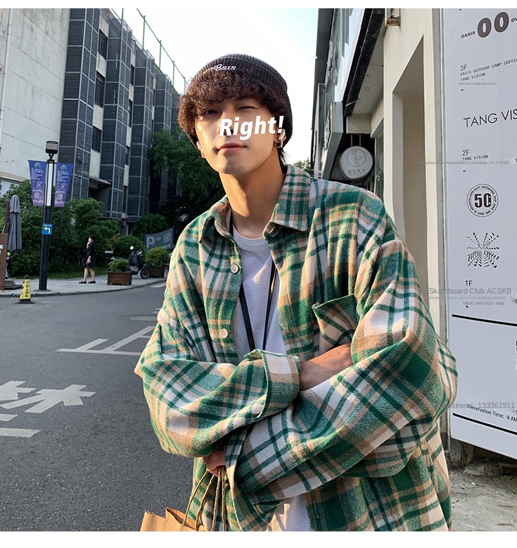 Elegant Woolen Plaid Shirt for Men