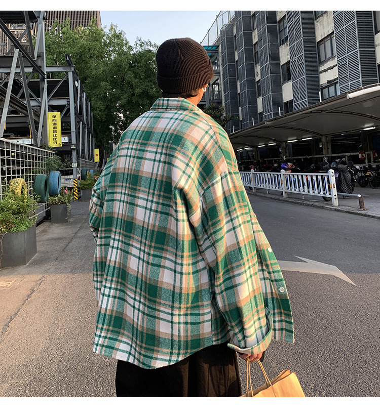 Elegant Woolen Plaid Shirt for Men