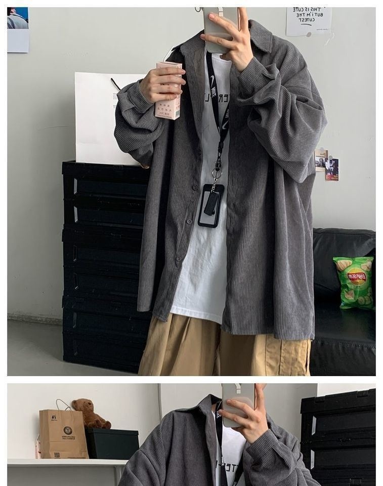 Casual Corduroy Shirt Set for Men