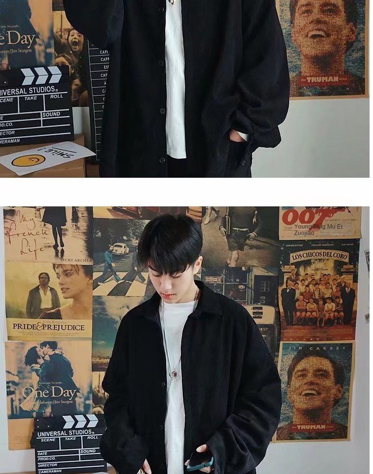 Autumn Vintage Corduroy Shirt Set for Men