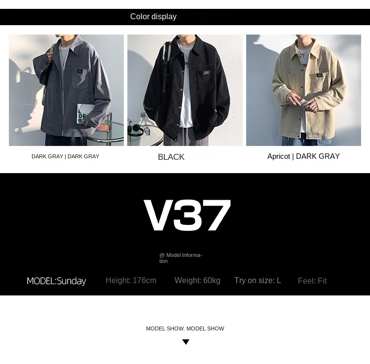 Autumn and Spring Corduroy Long Sleeve Shirt Men's Fashion Loose Japanese Retro Workwear Heavyweight Shirt Jacket