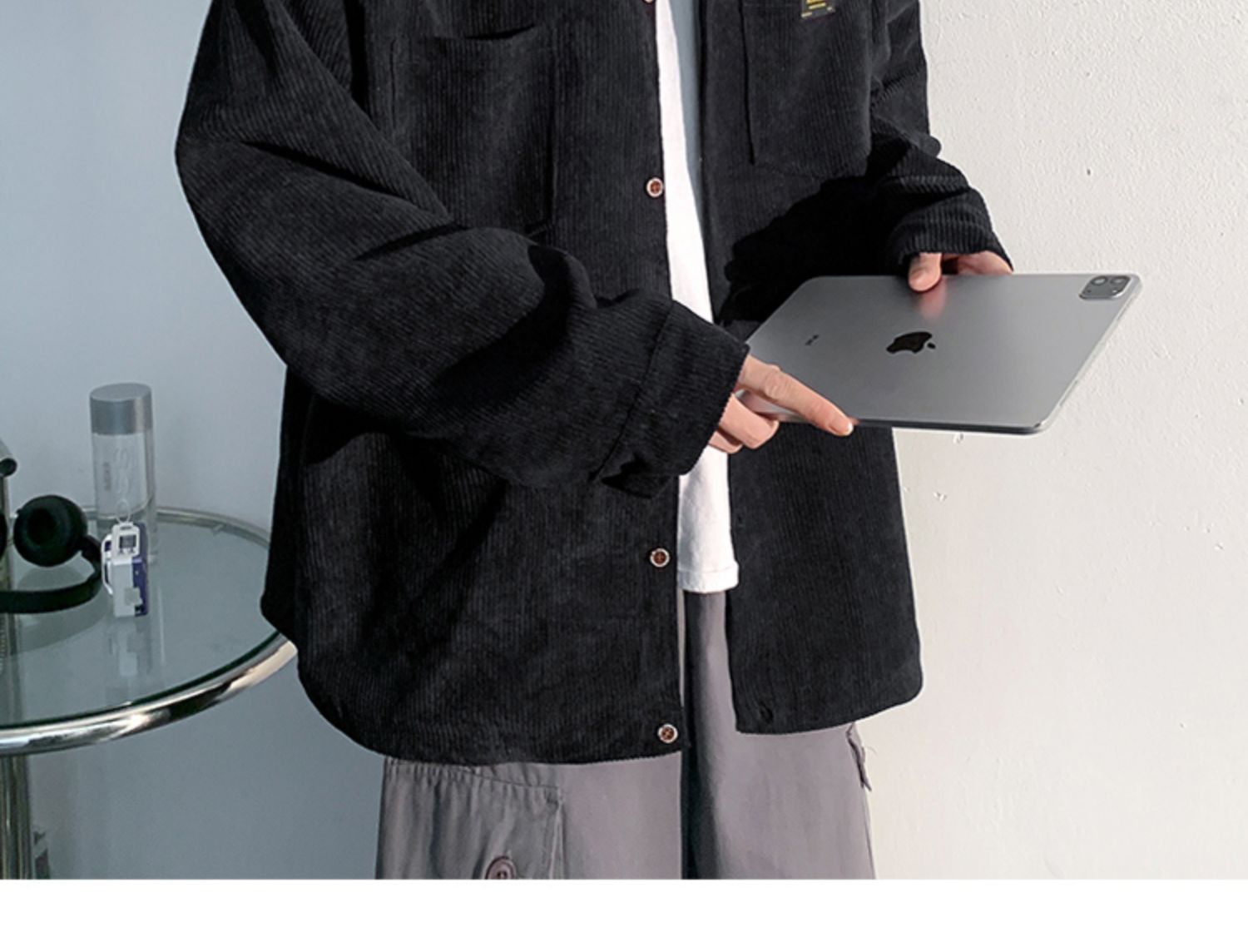 Autumn and Spring Corduroy Long Sleeve Shirt Men's Fashion Loose Japanese Retro Workwear Heavyweight Shirt Jacket