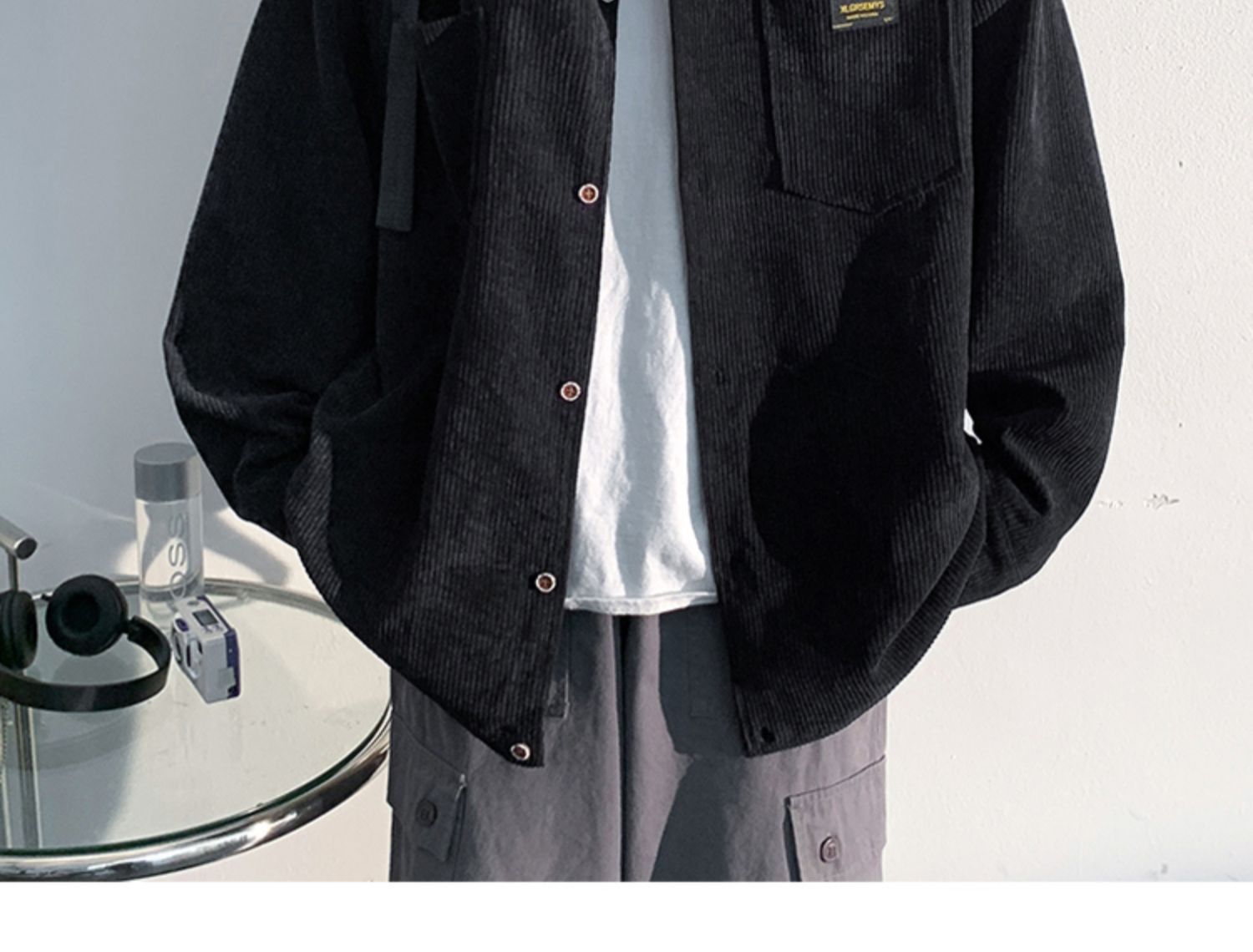 Autumn and Spring Corduroy Long Sleeve Shirt Men's Fashion Loose Japanese Retro Workwear Heavyweight Shirt Jacket
